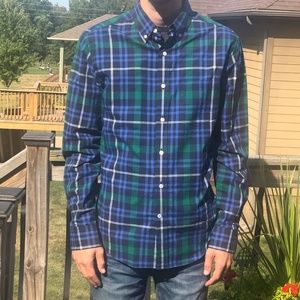 American Eagle Plaid Oxford Button-Up Shirt